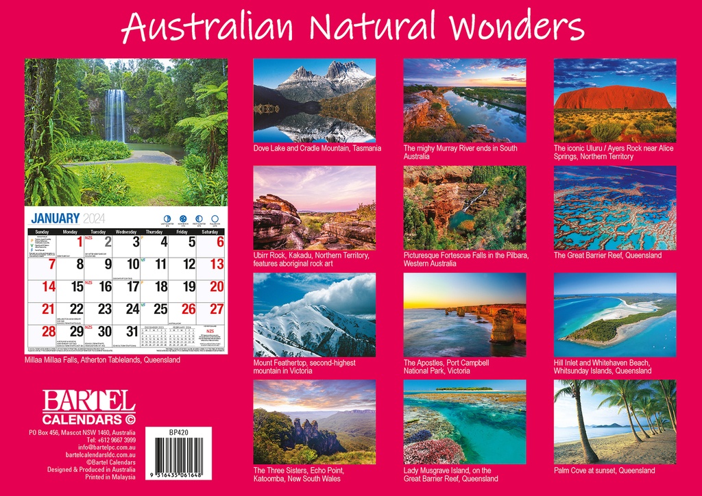 Australian Natural Wonders Big Print 2024 Calendar Ryft